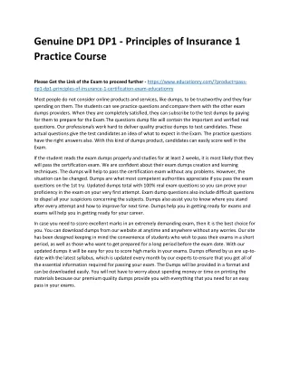 genuine dp1 dp1 principles of insurance