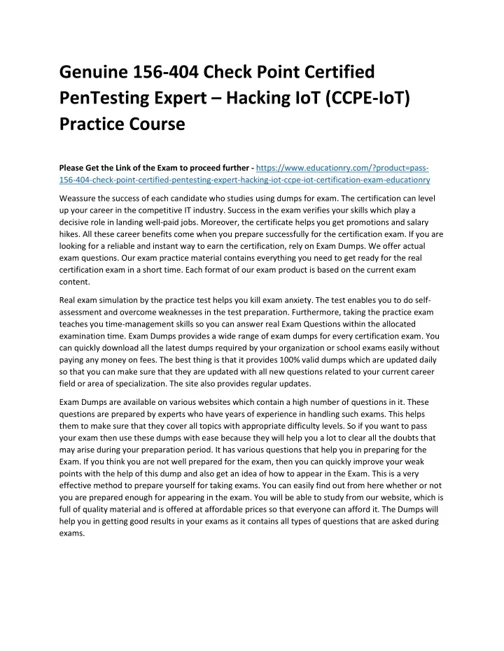 genuine 156 404 check point certified pentesting