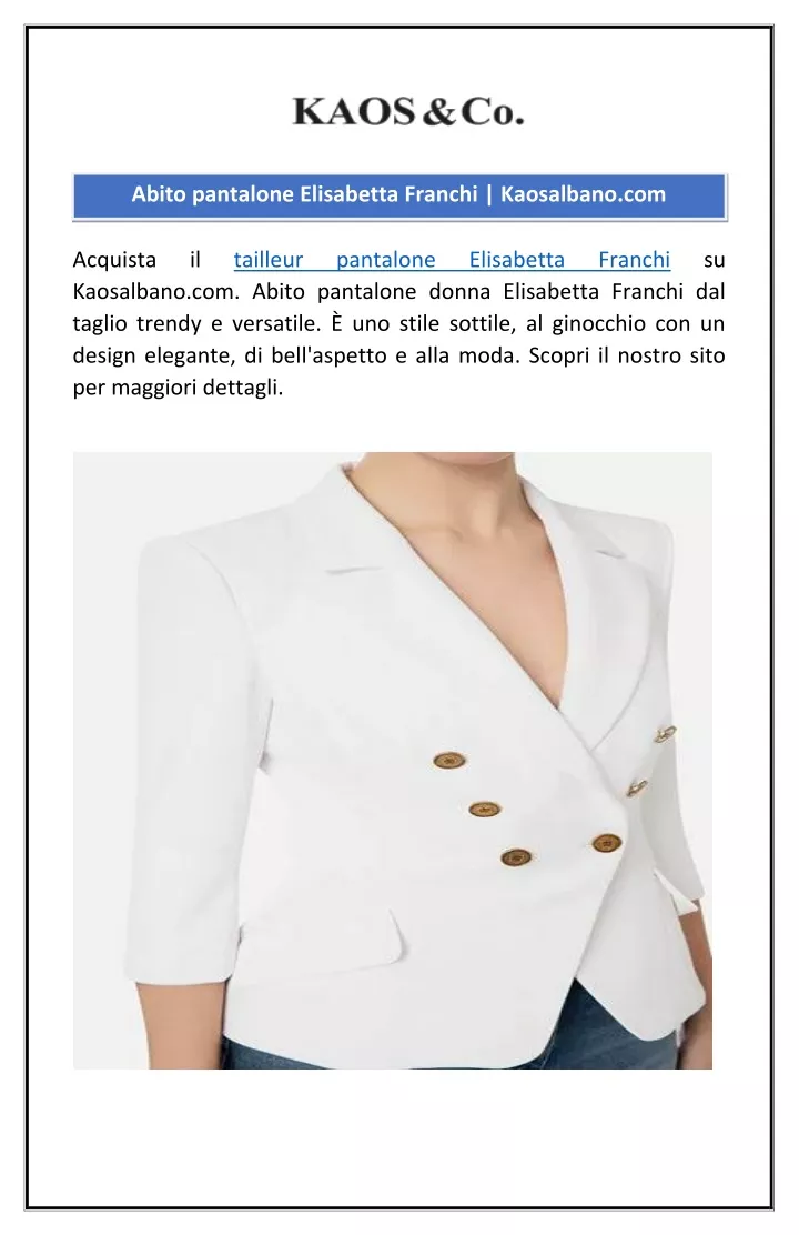 abito pantalone elisabetta franchi kaosalbano com