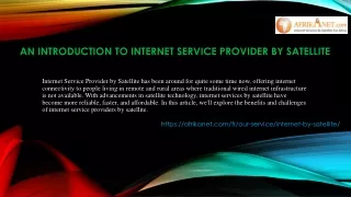 Internet Service Provider by Satellite