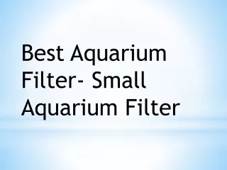 Best Aquarium Filter- Small Aquarium Filter