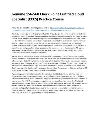 genuine 156 560 check point certified cloud