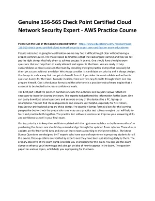 genuine 156 565 check point certified cloud