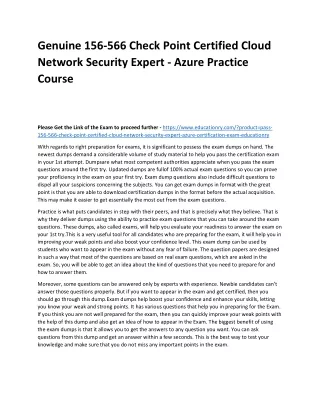 genuine 156 566 check point certified cloud