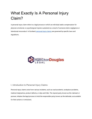 what exactly is a personal injury claim