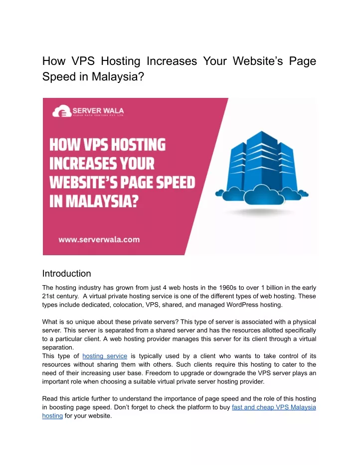 how vps hosting increases your website s page