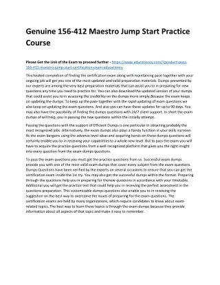 genuine 156 412 maestro jump start practice course