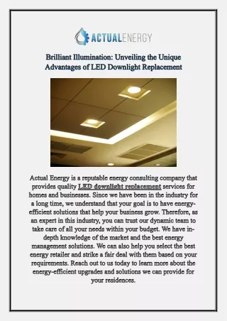 Brilliant Illumination: Unveiling the Unique Advantages of LED Downlight Replace