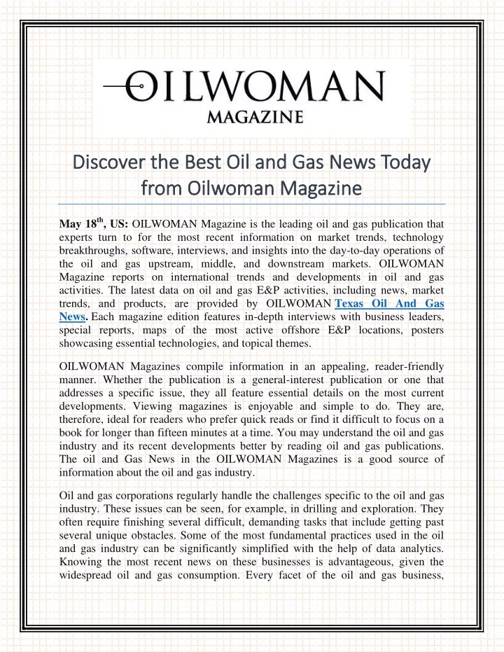 discover the best oil and gas news today discover