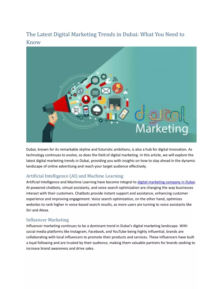 the latest digital marketing trends in dubai what