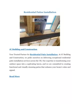 residential patios installation