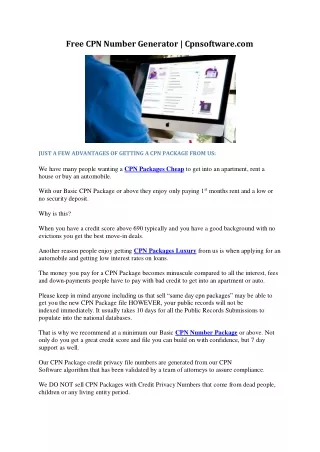 Free CPN Number Generator Cpnsoftware.com