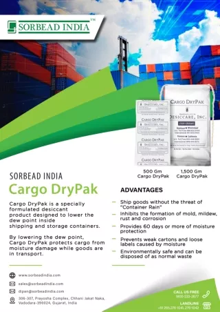 Cargo Desiccant Bag