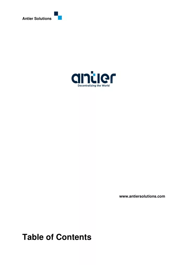 antier solutions