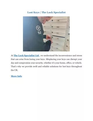 lost keys the lock specialist