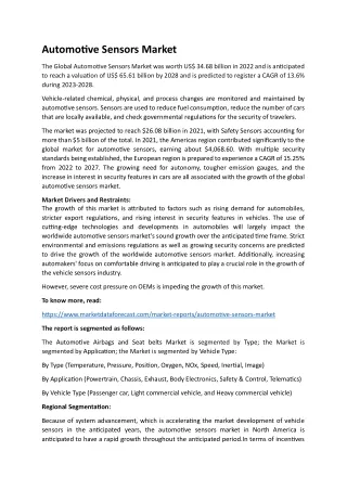 automotive sensors market
