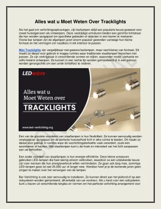 alles wat u moet weten over tracklights