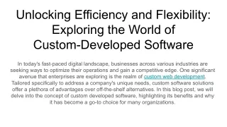 unlocking efficiency and flexibility exploring