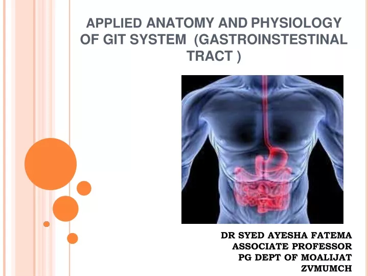 applied anatomy and physiology of git system gastroinstestinal tract