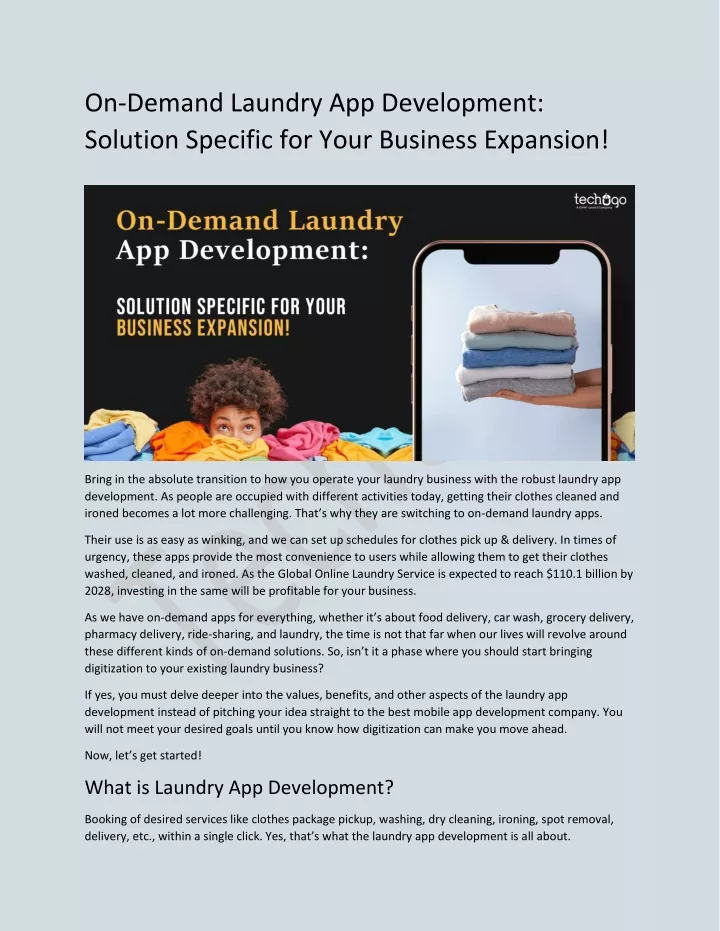 on demand laundry app development solution