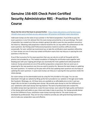 genuine 156 605 check point certified security