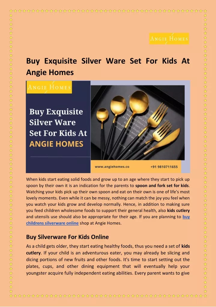 buy exquisite silver ware set for kids at angie