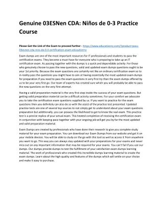 genuine 03esnen cda ni os de 0 3 practice course