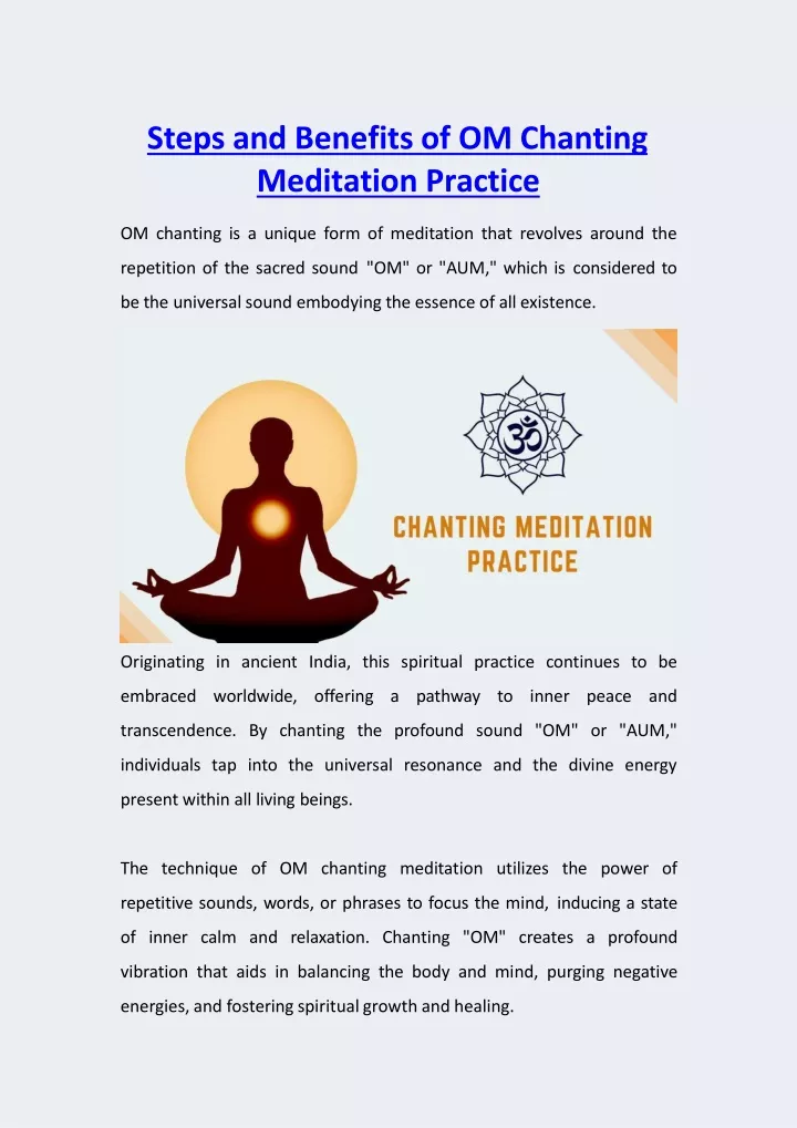 steps and benefits of om chanting meditation practice