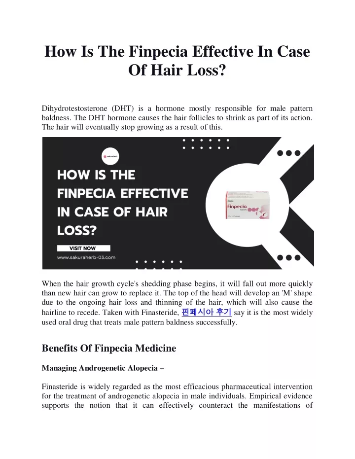 how is the finpecia effective in case of hair loss