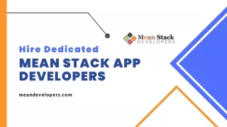 Hire Dedicated MEAN Stack App Developers