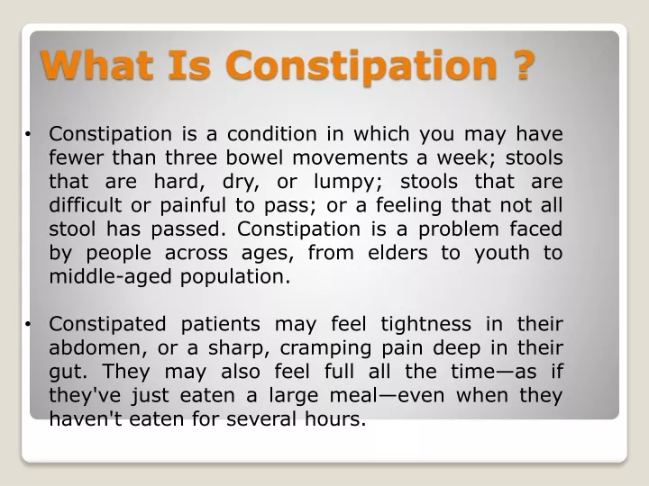what is constipation