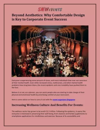 Beyond Aesthetics: Why Comfortable Design is Key to Corporate Event Success