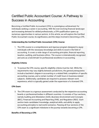 Certified Public Accountant Course_ A Pathway to Success in Accounting