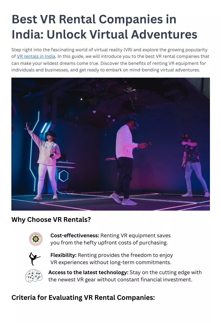 best vr rental companies in india unlock virtual