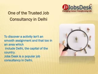 Delhi's No. 1 Job Gateway is Jobs Desk