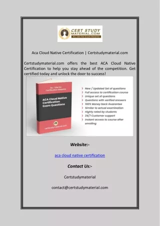 aca cloud native certification certstudymaterial