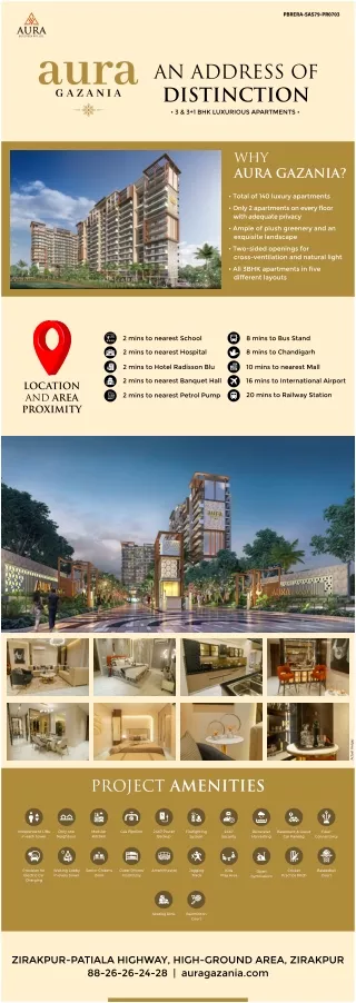 Aura Gazania | 3 BHK luxury apartments in Zirakpur