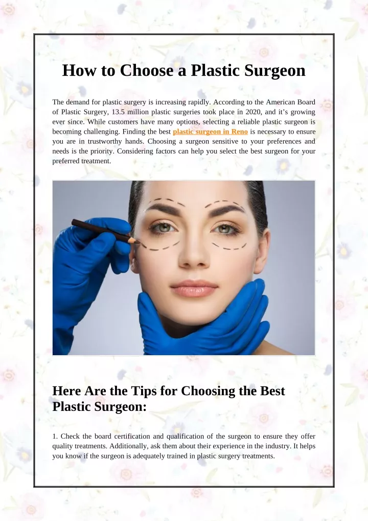 how to choose a plastic surgeon