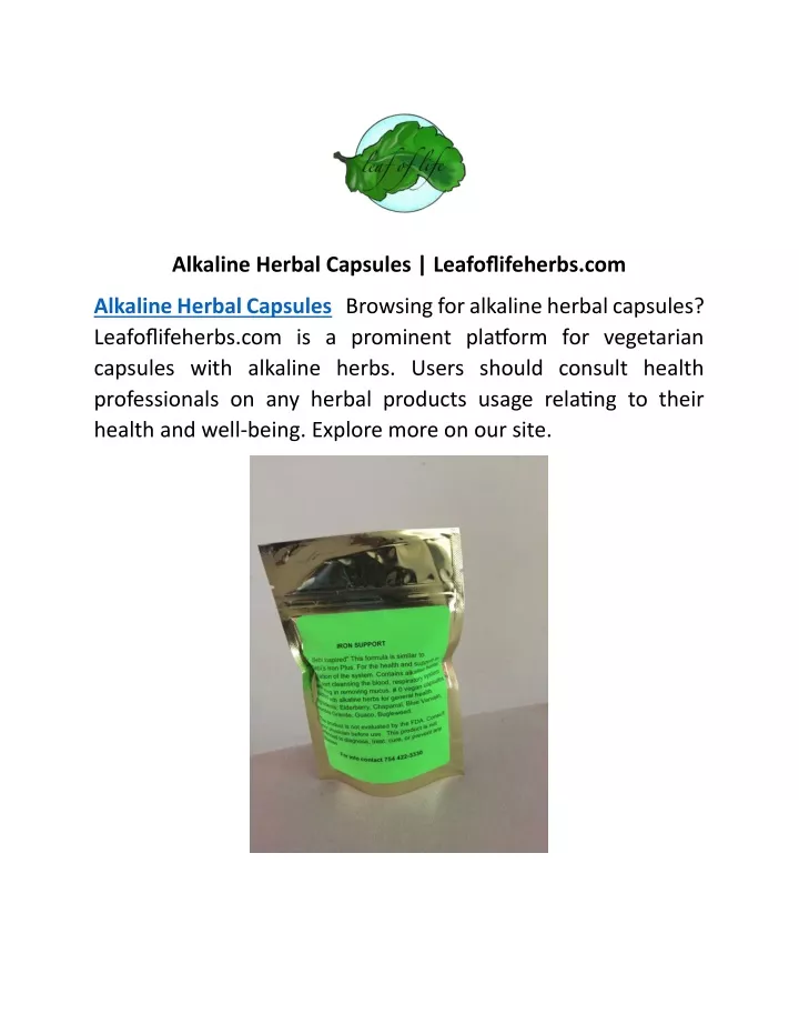 alkaline herbal capsules leafoflifeherbs com