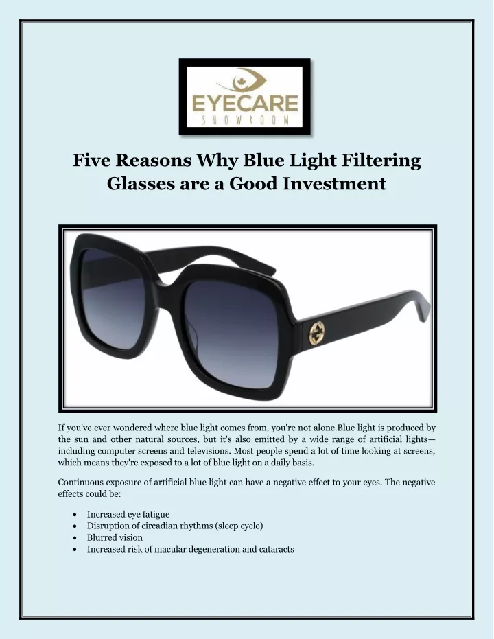 five reasons why blue light filtering glasses