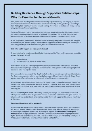 building resilience through supportive