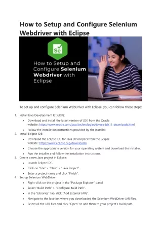 how to setup and configure selenium webdriver