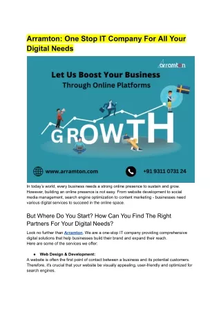 arramton one stop it company for all your digital