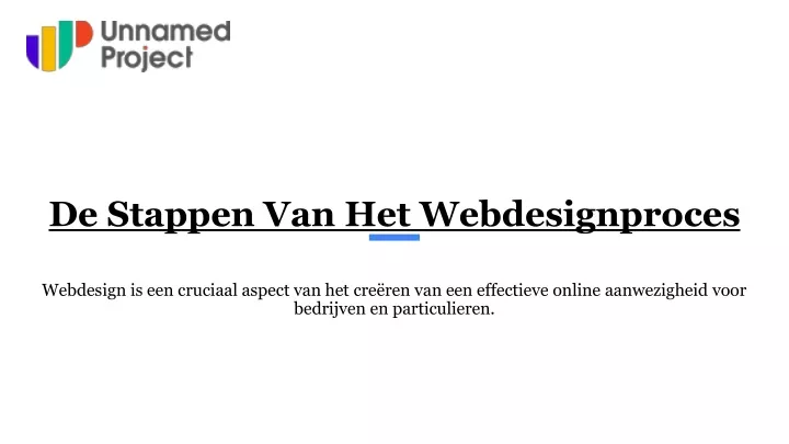 de stappen van het webdesignproces