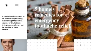 5 Homely Remedies for Emergency Toothache Relief