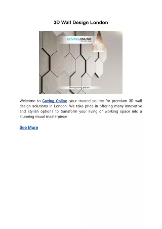 3d wall design london