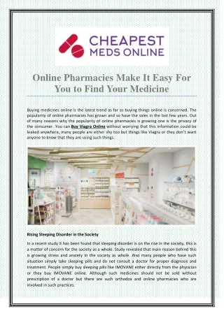 Online Pharmacies Make It Easy For You to Find Your Medicine