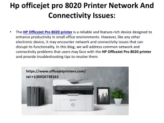 Officejet Printer Wireless Connectivity issues