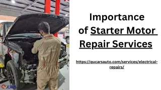 Importance of Starter motor repair services