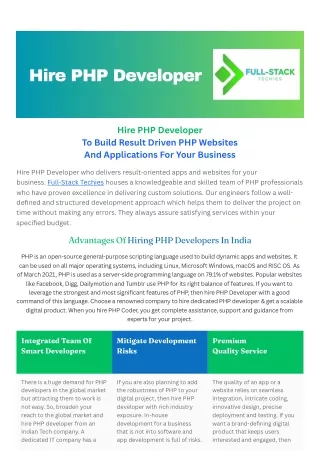 hire php developer